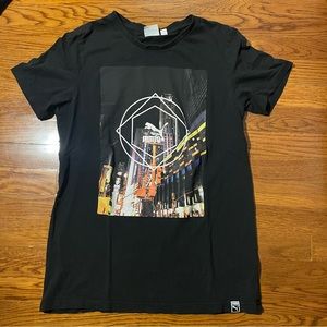 Mens small black puma graphic t shirt
